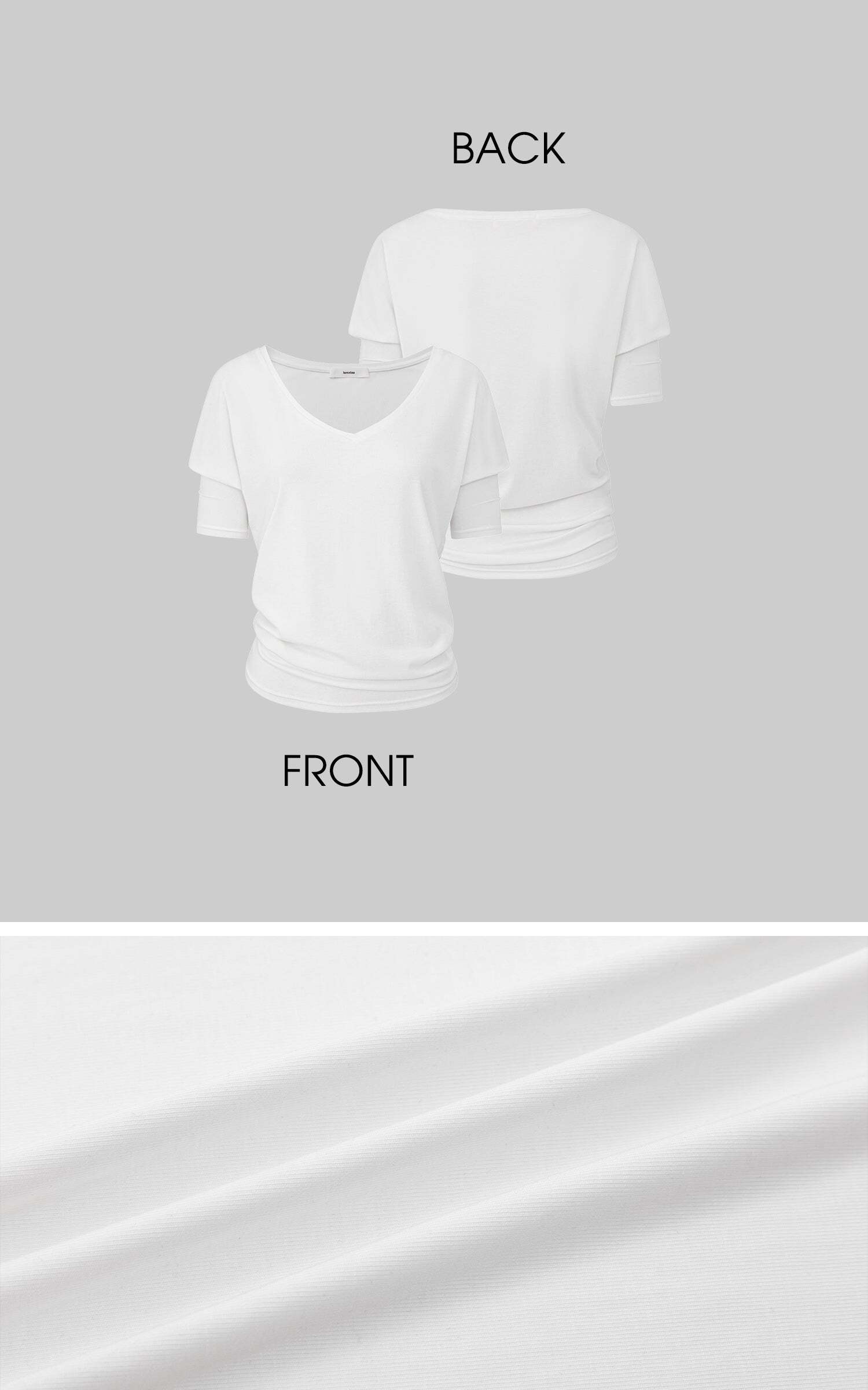 IAMXIAA Off-Shoulder Layered Effect Tee Short Sleeve Casual Loose Fit Top IAMXIAA Off-Shoulder Layered Effect Tee Short Sleeve Casual Loose Fit Top