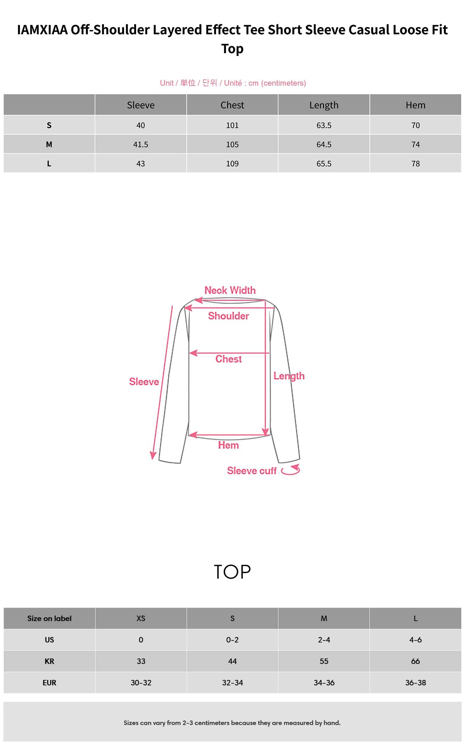 IAMXIAA Off-Shoulder Layered Effect Tee Short Sleeve Casual Loose Fit Top IAMXIAA Off-Shoulder Layered Effect Tee Short Sleeve Casual Loose Fit Top