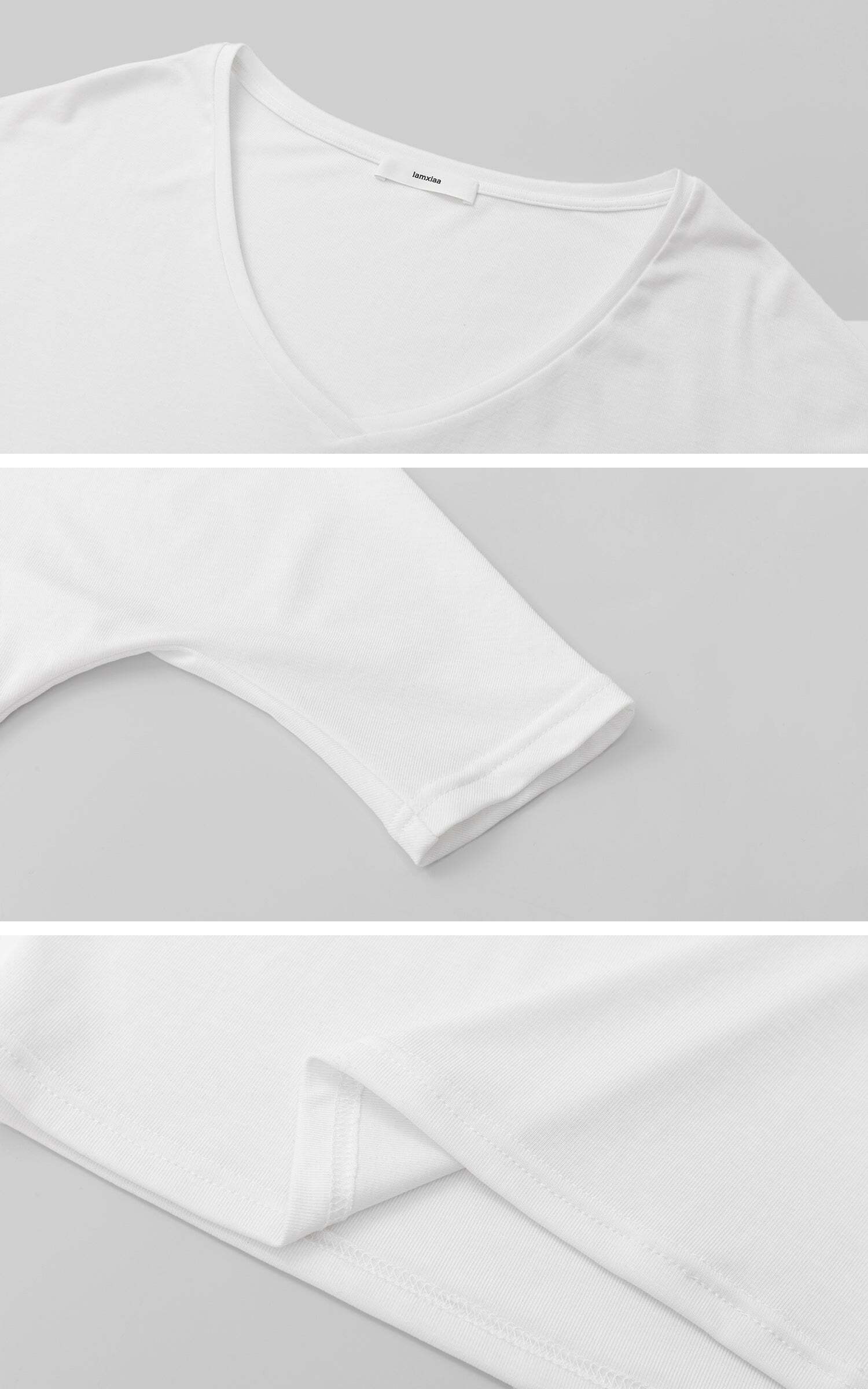 IAMXIAA Off-Shoulder Layered Effect Tee Short Sleeve Casual Loose Fit Top IAMXIAA Off-Shoulder Layered Effect Tee Short Sleeve Casual Loose Fit Top