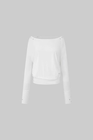 IAMXIAA Open-Back Studded Long Sleeve Top