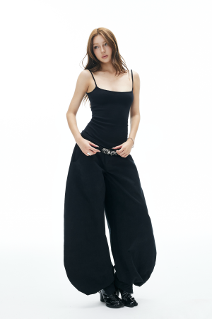 IAMXIAA Ribbed Knit Spaghetti Strap Tank Top