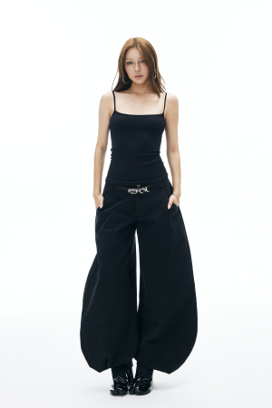 IAMXIAA Ribbed Knit Spaghetti Strap Tank Top