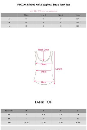 IAMXIAA Ribbed Knit Spaghetti Strap Tank Top