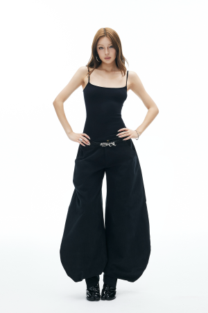 IAMXIAA Ribbed Knit Spaghetti Strap Tank Top