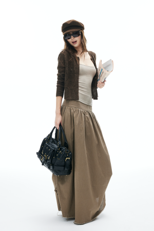 IAMXIAA Sheer Knit Button Up Cardigan