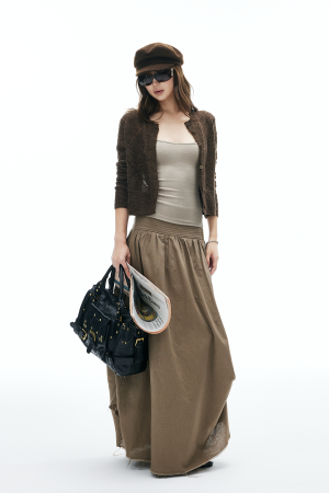 IAMXIAA Sheer Knit Button Up Cardigan