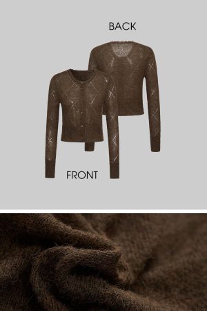 IAMXIAA Sheer Knit Button Up Cardigan