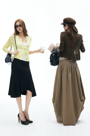 IAMXIAA Sheer Knit Button Up Cardigan