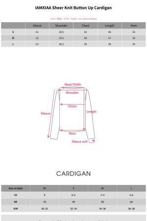 IAMXIAA Sheer Knit Button Up Cardigan