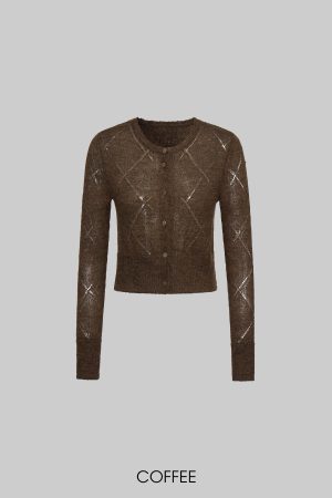 IAMXIAA Sheer Knit Button Up Cardigan