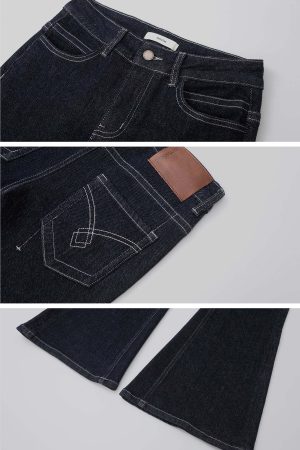 IAMXIAA Strapless Denim Top and Flared Pants Two-Piece Set