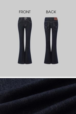 IAMXIAA Strapless Denim Top and Flared Pants Two-Piece Set