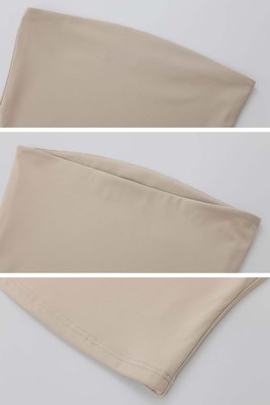 IAMXIAA Strapless Tube Top and Wide Leg Sweatpants Set Casual Streetwear Two Piece Outfit