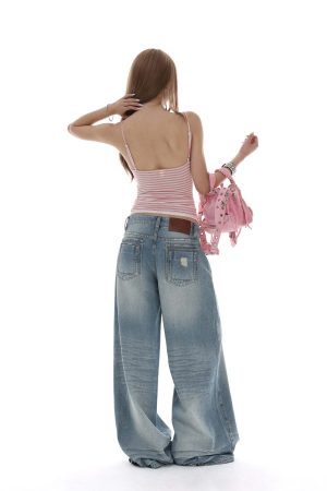 IAMXIAA Striped Cami and Cardigan Set with Lace Trim