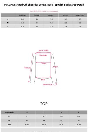 IAMXIAA Striped Off-Shoulder Long Sleeve Top with Back Strap Detail