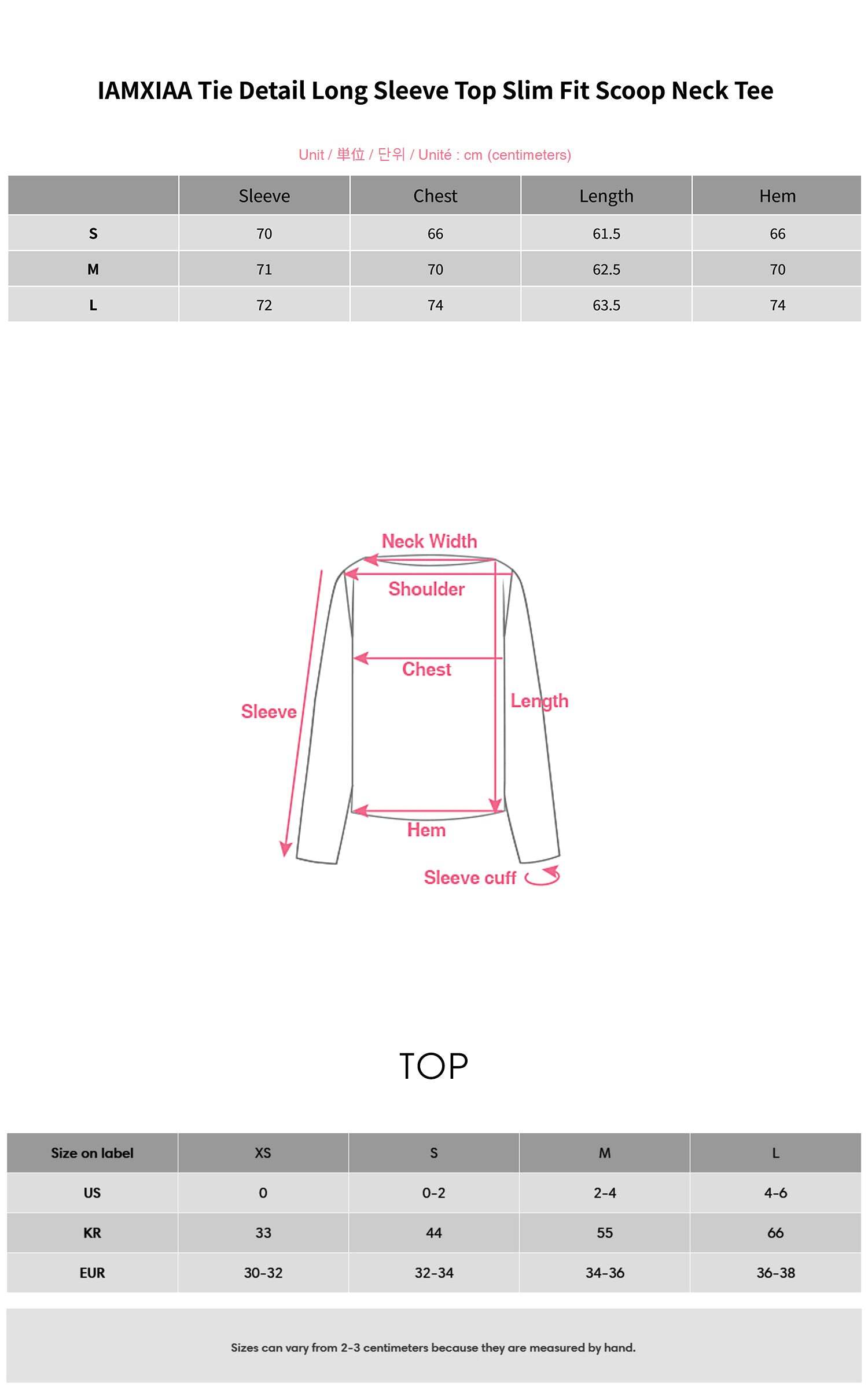 IAMXIAA Tie Detail Long Sleeve Top Slim Fit Scoop Neck Tee IAMXIAA Tie Detail Long Sleeve Top Slim Fit Scoop Neck Tee