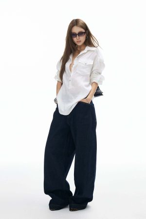 IAMXIAA Utility Tie-Back Oversized Shirt