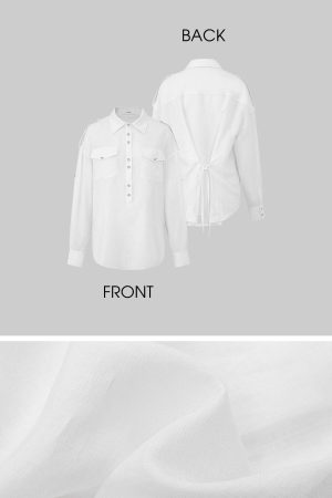 IAMXIAA Utility Tie-Back Oversized Shirt