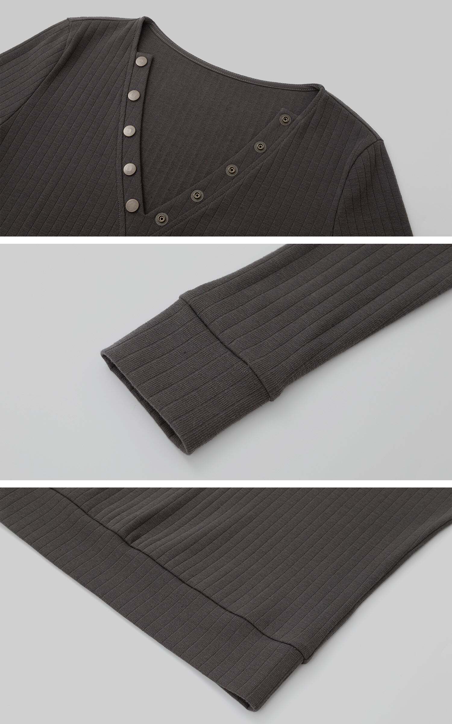 IAMXIAA V-Neck Long Sleeve Top with Button Detail IAMXIAA V-Neck Long Sleeve Top with Button Detail