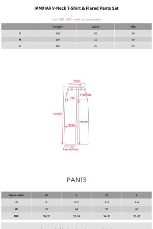 IAMXIAA V-Neck T-Shirt & Flared Pants Set