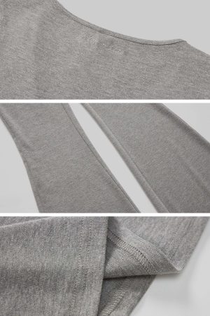 IAMXIAA V-Neck T-Shirt & Flared Pants Set