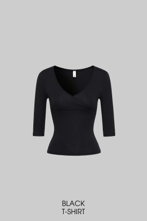 IAMXIAA V-Neck T-Shirt & Flared Pants Set