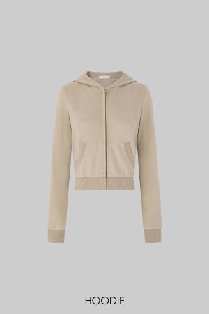 IAMXIAA Velour Zip Hoodie and Wide-Leg Pants Set