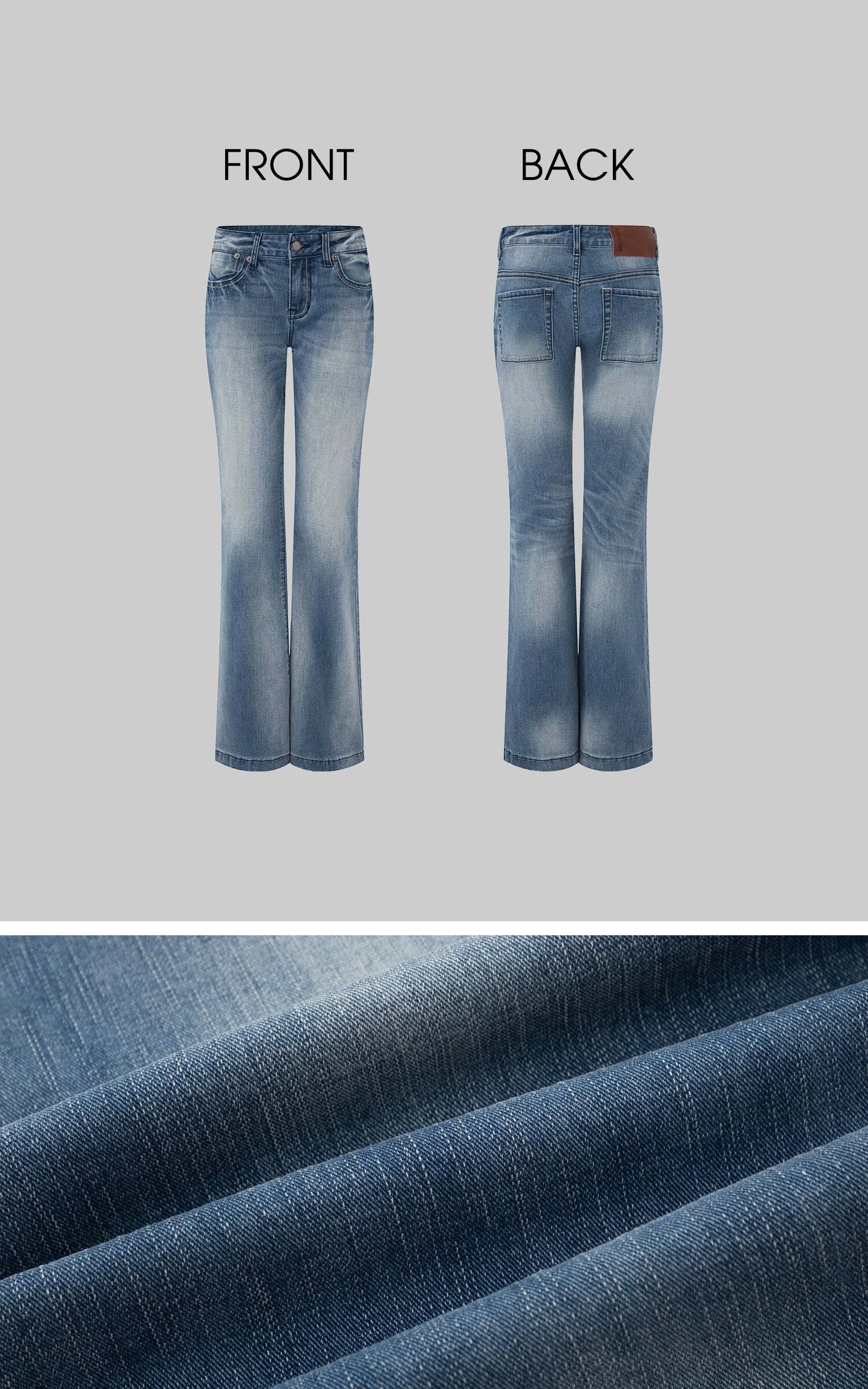 IAMXIAA Vintage Washed Flare Jeans Low Waist Denim with Retro Y2K Street Style IAMXIAA Vintage Washed Flare Jeans Low Waist Denim with Retro Y2K Street Style