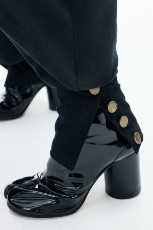 IAMXIAA Wide Balloon Pants with Button Detail High Waist Streetwear Style