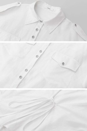 IAMXIAA Wide Leg Denim Jeans High Rise Button Fly Dark Wash Streetwear Style