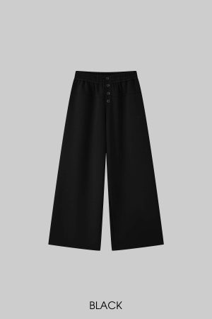 IAMXIAA Wide Leg Sweatpants with Button Detail and Relaxed Fit