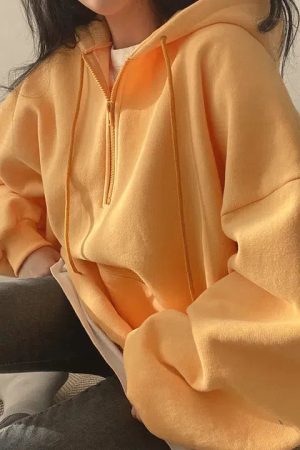 Indie Oversized Zip Up Hoodie