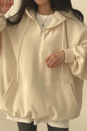 Indie Oversized Zip Up Hoodie