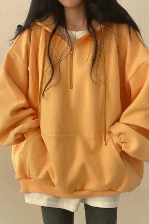 Indie Oversized Zip Up Hoodie