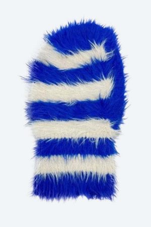 Indie Striped Fluffy Balaclava