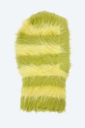 Indie Striped Fluffy Balaclava