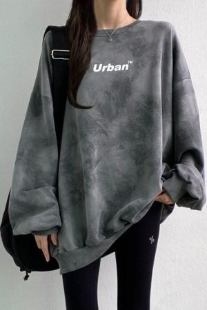 Indie Urban Print Longline Sweatshirt