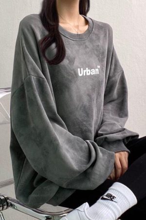 Indie Urban Print Longline Sweatshirt