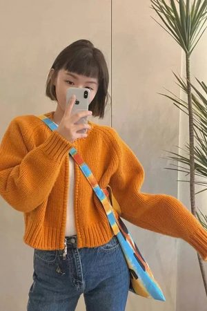 Indie Zip Up Knitted Cardigan