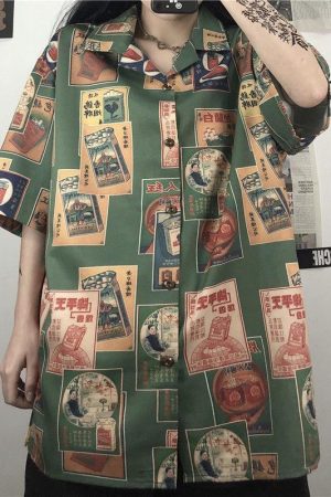 Japanese Figure Print Shirt