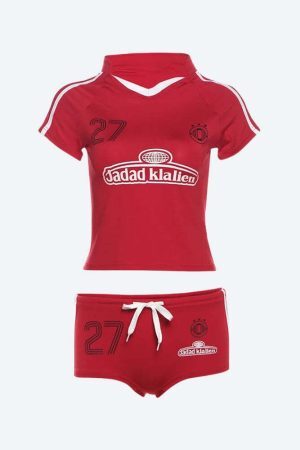 Jersey Top & Shorts Two Piece Set