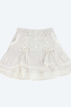 Kawaii Ruffled Layered Lace Mini Skirt