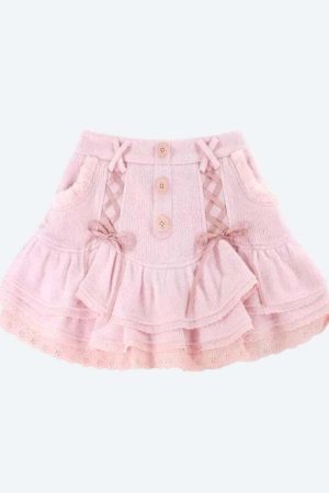 Kawaii Ruffled Layered Lace Mini Skirt