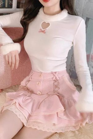 Kawaii Ruffled Layered Lace Mini Skirt