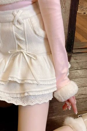 Kawaii Ruffled Layered Lace Mini Skirt