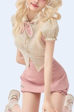 Kawaii Shirt & Skort Two Piece Set