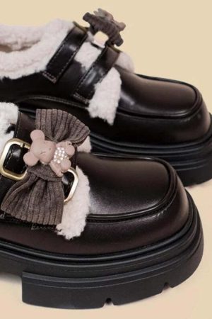 Kawaii Teddy Bear Platform Oxford Shoes