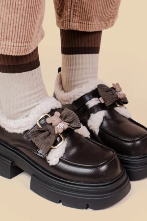 Kawaii Teddy Bear Platform Oxford Shoes