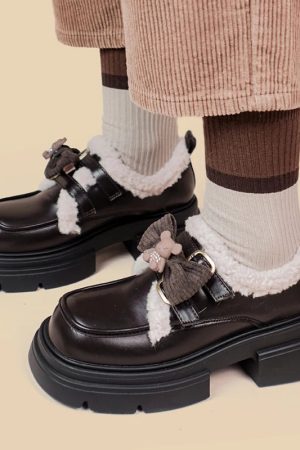 Kawaii Teddy Bear Platform Oxford Shoes