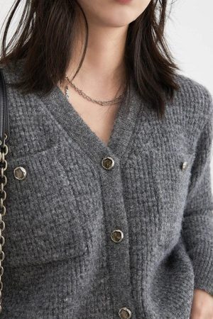 Knitted Button-Up Cardigan & Mini Skirt Two Piece Set